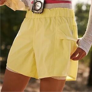 FREE PEOPLE FP Movement In The Wild Shorts Glow Yellow Athletic Size S